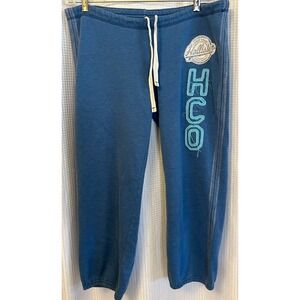 VTG Y2K Hollister HCO Womens Capri Sweatpants Blue Size Medium Logo Drawstring